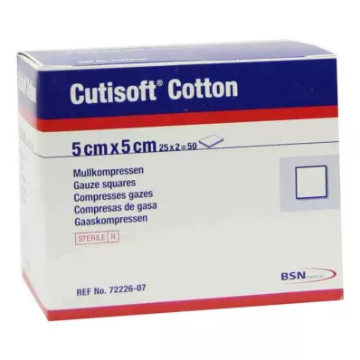CUTISOFT Cotton Compr.5x5 cm sterile 12x, 25X2 St CUTISOFT Cotton Compr.5x5 cm sterile 12x, 25X2 St