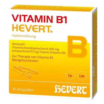 VITAMIN B1 HEVERT ampoules, 10 pcs VITAMIN B1 HEVERT ampoules, 10 pcs