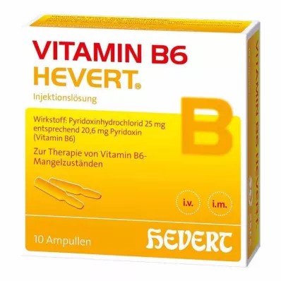VITAMIN B6 HEVERT Ampoules, 10X2 ml VITAMIN B6 HEVERT Ampoules, 10X2 ml