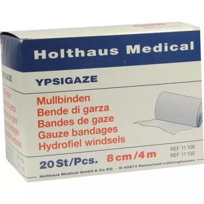 YPSIGAZE Gauze bandage 8 cmx4 m, 20 pcs