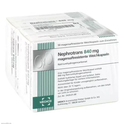 NEPHROTRANS 840 mg enteric-coated capsules, 100 pcs NEPHROTRANS 840 mg enteric-coated capsules, 100 pcs