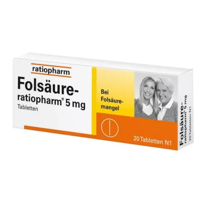 FOLSÄURE-RATIOPHARM 5 mg tablets, 20 pcs