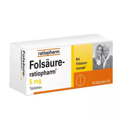 FOLSÄURE-RATIOPHARM 5 mg tablets, 50 pcs FOLSÄURE-RATIOPHARM 5 mg tablets, 50 pcs