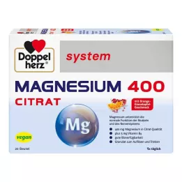 DOPPELHERZ Magnesium 400 Citrate system Granules, 20 pcs