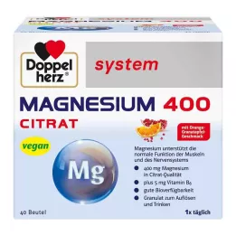 DOPPELHERZ Magnesium 400 Citrate system Granules, 40 pcs