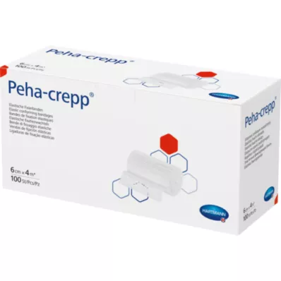 PEHA CREPP Fixation bandage 6 cmx4 m comp.verp., 100 pcs