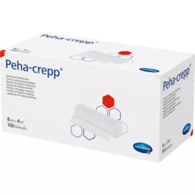 PEHA CREPP Fixation bandage 8 cmx4 m comp.verp., 100 pcs