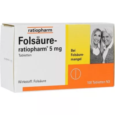 FOLSÄURE-RATIOPHARM 5 mg tablets, 100 pc