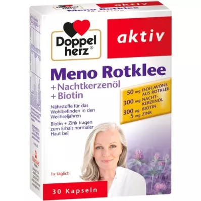 DOPPELHERZ Meno Red Clover+Overnight Primrose Oil+Biotin Capsules, 30 pcs