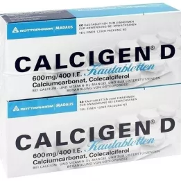 CALCIGEN D 600 mg/400 I.U. Chewable tablets, 120 pcs
