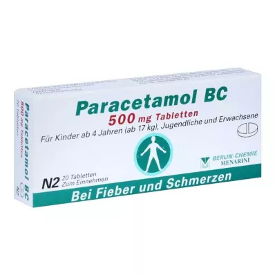 PARACETAMOL BC 500 mg tablets, 20 pcs PARACETAMOL BC 500 mg tablets, 20 pcs