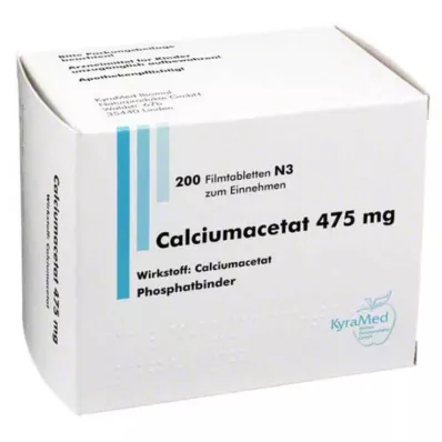 CALCIUMACETAT 475 mg film-coated tablets, 200 pcs CALCIUMACETAT 475 mg film-coated tablets, 200 pcs