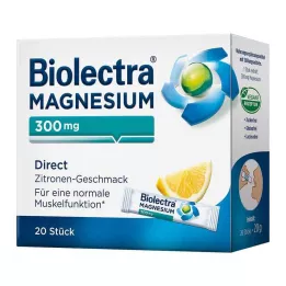 BIOLECTRA Magnesium 300 mg Direct Lemon Sticks, 20 pcs