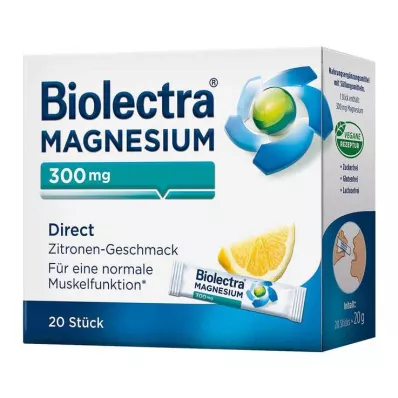 BIOLECTRA Magnesium 300 mg Direct Lemon Sticks, 20 pcs BIOLECTRA Magnesium 300 mg Direct Lemon Sticks, 20 pcs