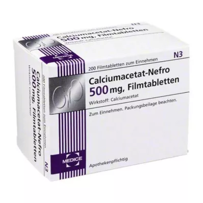 CALCIUMACETAT NEFRO 500 mg film-coated tablets, 200 pcs