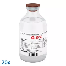 GLUCOSE 5% B.Braun solution for injection, 20X100 ml