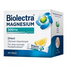 BIOLECTRA Magnesium 300 mg Direct Lemon Sticks, 40 pcs