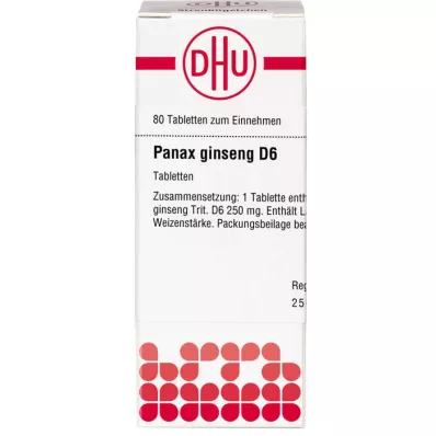 PANAX GINSENG D 6 tablets, 80 pc