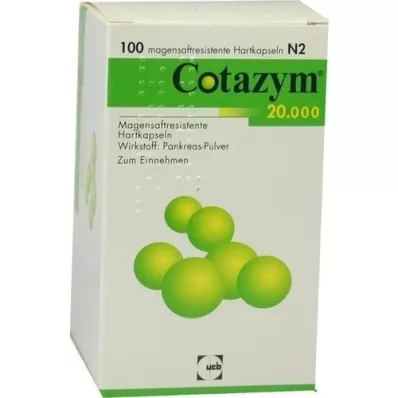 COTAZYM 20,000 pellets enteric-coated capsules, 100 pcs