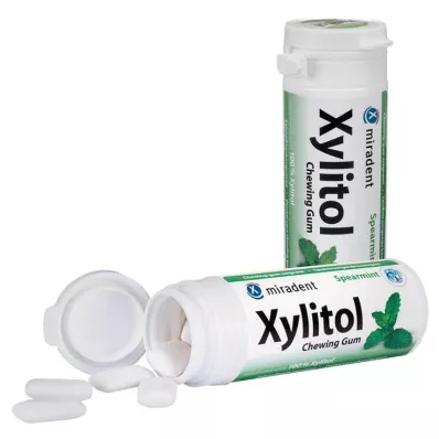 MIRADENT Xylitol Chewing Gum Spearmint, 30 pcs