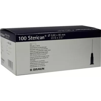 STERICAN Needles 23 Gx3 1/5 0.6x80 mm, 100 pcs