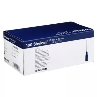 STERICAN Needles 23 Gx3 1/5 0.6x80 mm, 100 pcs STERICAN Needles 23 Gx3 1/5 0.6x80 mm, 100 pcs