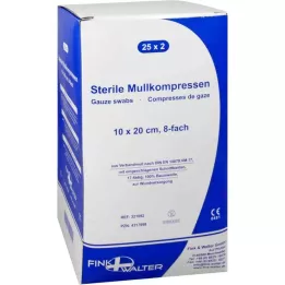 MULLKOMPRESSEN 10x20 cm sterile 8x, 25X2 pcs