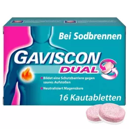 GAVISCON Dual 250mg/106.5mg/187.5mg Chewable Tablets, 16 pcs