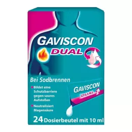 GAVISCON Dual 500mg/213mg/325mg Suspens.in bag, 24X10 ml