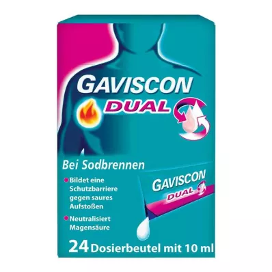 GAVISCON Dual 500mg/213mg/325mg Suspens.in bag, 24X10 ml GAVISCON Dual 500mg/213mg/325mg Suspens.in bag, 24X10 ml