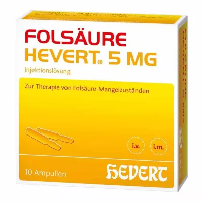 Folic acid Hevert 5 mg ampoules, 10x2 ml