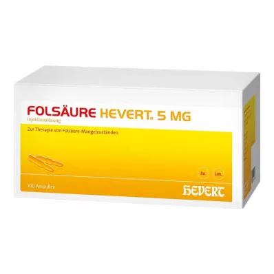 FOLSÄURE HEVERT 5 mg ampoules, 100 pcs