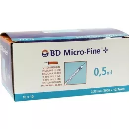 BD MICRO-FINE+ Insulinspr.0.5 ml U100 12.7 mm, 100X0.5 ml