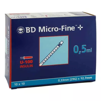 BD MICRO-FINE+ Insulinspr.0.5 ml U100 12.7 mm, 100X0.5 ml