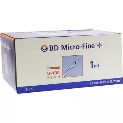 BD MICRO-FINE+ Insulinspr.1 ml U100 12.7 mm, 100X1 ml