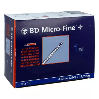 BD MICRO-FINE+ Insulinspr.1 ml U100 12.7 mm, 100X1 ml
