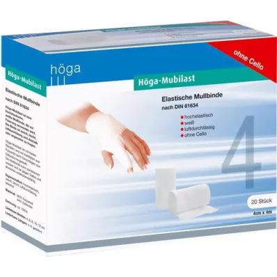 HÖGA-MUBILAST Fixation bandage 4 cmx4 m without cellophane, 20 pcs