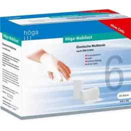 HÖGA-MUBILAST Fixation bandage 6 cmx4 m without cellophane, 20 pcs