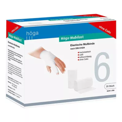 HÖGA-MUBILAST Fixation bandage 6 cmx4 m without cellophane, 20 pcs