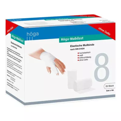 HÖGA-MUBILAST Fixation bandage 8 cmx4 m without cellophane, 20 pcs