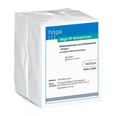 HÖGA-KOMPRESSEN OP 10x10 cm non-sterile 8x, 100 pcs HÖGA-KOMPRESSEN OP 10x10 cm non-sterile 8x, 100 pcs
