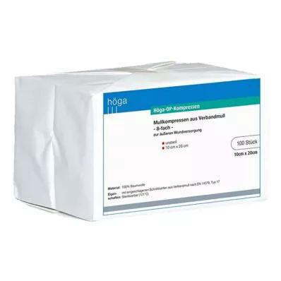 HÖGA-KOMPRESSEN OP 10x20 cm non-sterile 8x, 100 pcs HÖGA-KOMPRESSEN OP 10x20 cm non-sterile 8x, 100 pcs