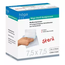 Höga sterile compresses 7.5x7.5cm 8-fold, 25x2 pieces