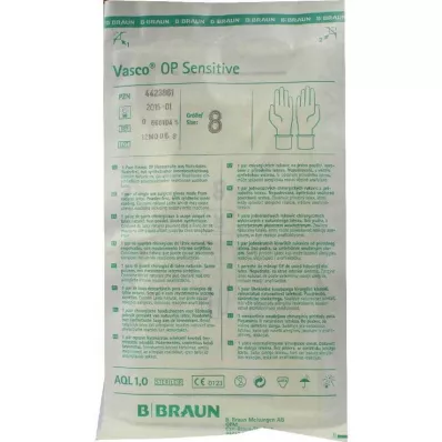VASCO OP Sensitive gloves, sterile, powder-free, size 8.0, 2 pcs VASCO OP Sensitive gloves, sterile, powder-free, size 8.0, 2 pcs