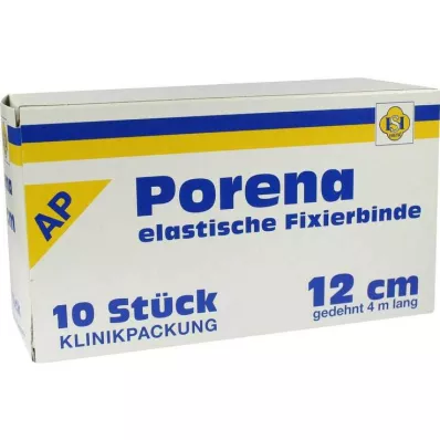 PORENA elastic gauze bandage 12 cm white without cello, 10 pcs
