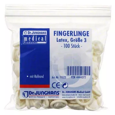 FINGERLING OP Latex size 3 rolled, 100 pcs