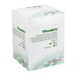 VLIWAKTIV Activated charcoal suction comp. sterile 10x10 cm, 20 pcs