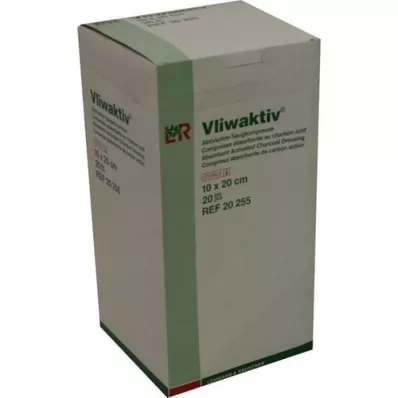 VLIWAKTIV Activated charcoal suction comp. sterile 10x20 cm, 20 pcs