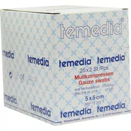MULLKOMPRESSEN 5x5 cm sterile 12-fold 17-thread, 50 pcs