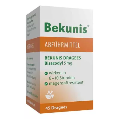 BEKUNIS Dragees Bisacodyl 5 mg enteric-coated tablets, 45 pcs